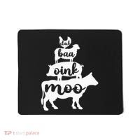 Oink Cluck Baa Moo Birthday Pig Chicken Cow Farmer Mousepad thumb 0