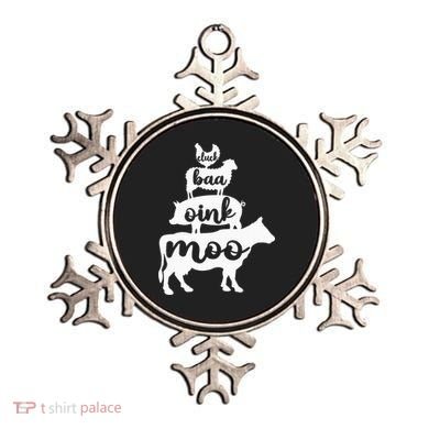 Oink Cluck Baa Moo Birthday Pig Chicken Cow Farmer Ornament
