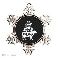 Oink Cluck Baa Moo Birthday Pig Chicken Cow Farmer Ornament thumb 0