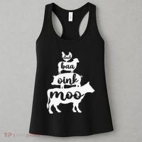 Oink Cluck Baa Moo Birthday Pig Chicken Cow Farmer Women's Tank Top thumb 3