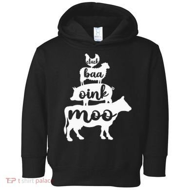 Oink Cluck Baa Moo Birthday Pig Chicken Cow Farmer Toddler Hoodie