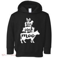 Oink Cluck Baa Moo Birthday Pig Chicken Cow Farmer Toddler Hoodie thumb 0