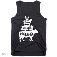 Oink Cluck Baa Moo Birthday Pig Chicken Cow Farmer Tank Top thumb 0