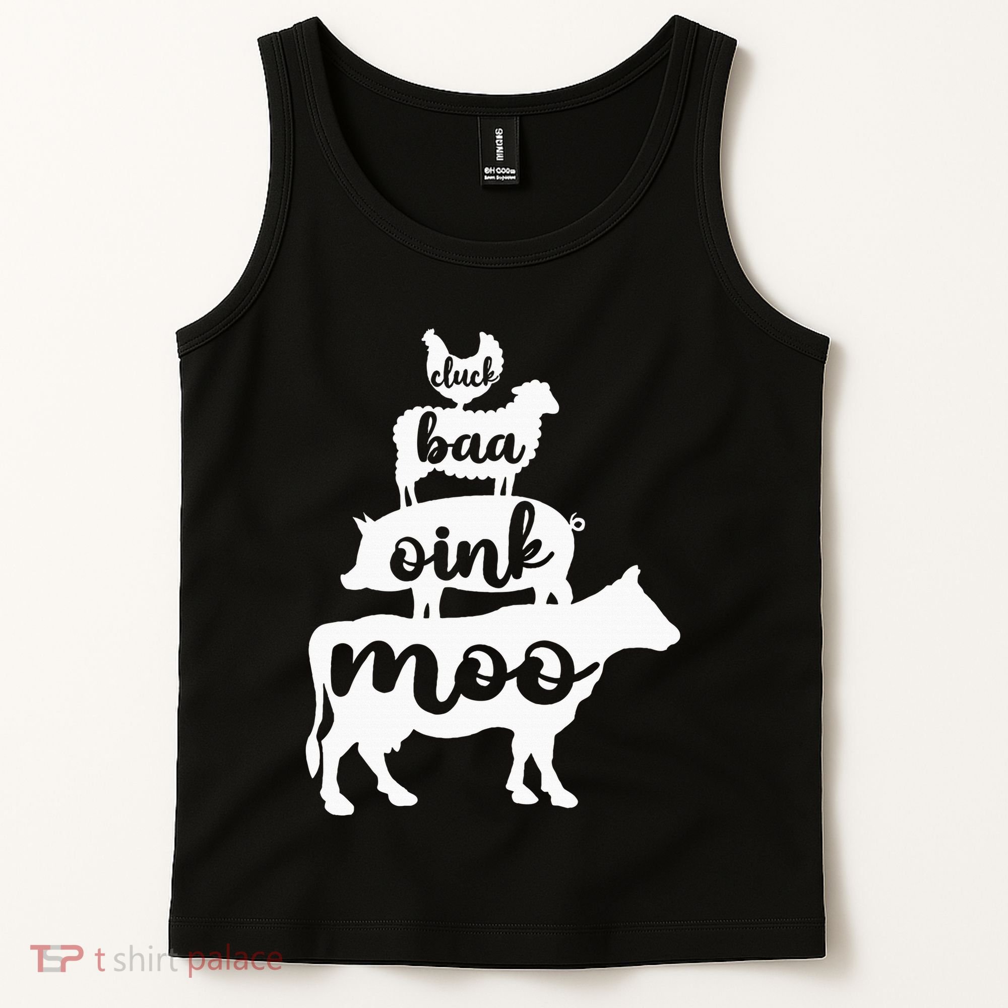Oink Cluck Baa Moo Birthday Pig Chicken Cow Farmer Tank Top