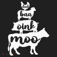 Oink Cluck Baa Moo Birthday Pig Chicken Cow Farmer Golf Towel thumb 3