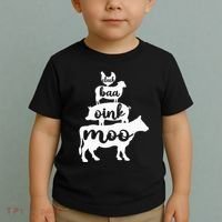 Oink Cluck Baa Moo Birthday Pig Chicken Cow Farmer Toddler T-Shirt thumb 2