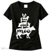 Oink Cluck Baa Moo Birthday Pig Chicken Cow Farmer Women's T-Shirt thumb 0