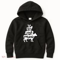 Oink Cluck Baa Moo Birthday Pig Chicken Cow Farmer Kids Hoodie thumb 0