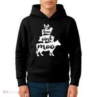 Oink Cluck Baa Moo Birthday Pig Chicken Cow Farmer Kids Hoodie thumb 4