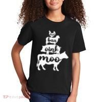 Oink Cluck Baa Moo Birthday Pig Chicken Cow Farmer Kids T-Shirt thumb 2