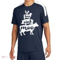 Oink Cluck Baa Moo Birthday Pig Chicken Cow Farmer Sport-Tek Competitor United Soccer Jersey thumb 0