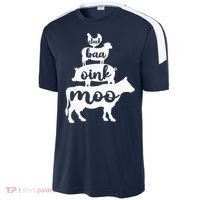 Oink Cluck Baa Moo Birthday Pig Chicken Cow Farmer Sport-Tek Competitor United Soccer Jersey thumb 2