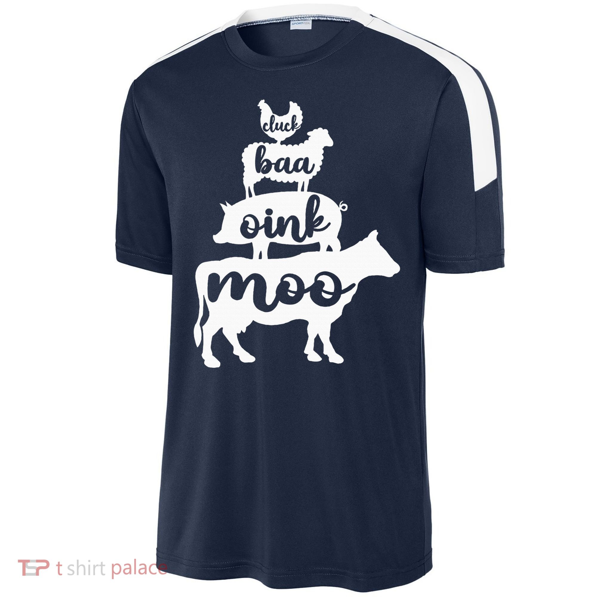 Oink Cluck Baa Moo Birthday Pig Chicken Cow Farmer Sport-Tek Competitor United Soccer Jersey
