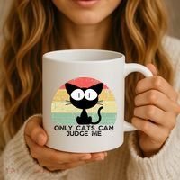 ONLY CATS CAN JUDGE ME FUNNY CAT LOVER Coffee Mug thumb 3
