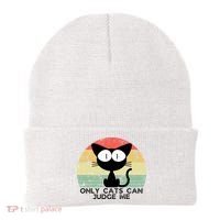 ONLY CATS CAN JUDGE ME FUNNY CAT LOVER Beanie thumb 0