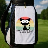 ONLY CATS CAN JUDGE ME FUNNY CAT LOVER Golf Towel thumb 2