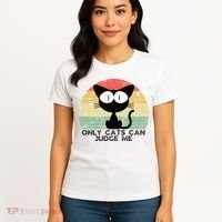 ONLY CATS CAN JUDGE ME FUNNY CAT LOVER Women's T-Shirt thumb 4