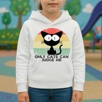 ONLY CATS CAN JUDGE ME FUNNY CAT LOVER Kids Hoodie thumb 3