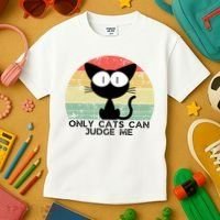 ONLY CATS CAN JUDGE ME FUNNY CAT LOVER Kids T-Shirt thumb 3