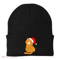 Orange Cat Christmas Tree Lights Santa Hat  Beanie thumb 0