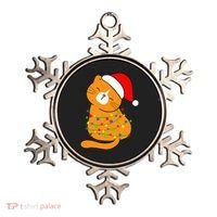 Orange Cat Christmas Tree Lights Santa Hat  Ornament thumb 0