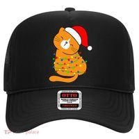 Orange Cat Christmas Tree Lights Santa Hat  Hat thumb 0