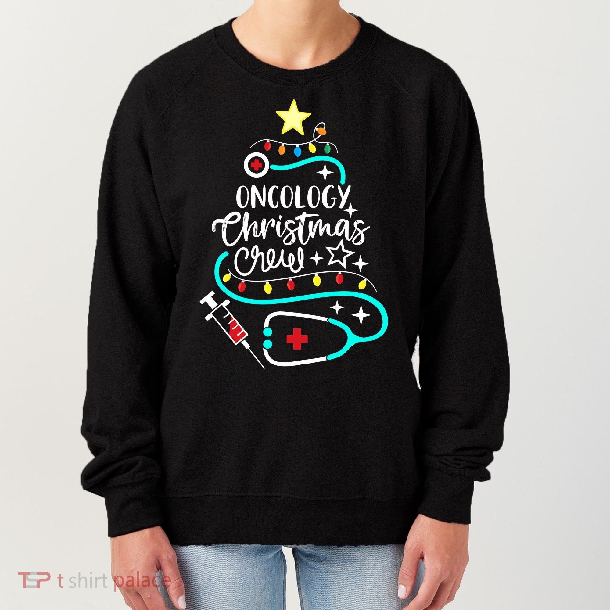 Oncology Christmas Crew Oncology Nurse Oncologist Secretary Women's Sweatshirt