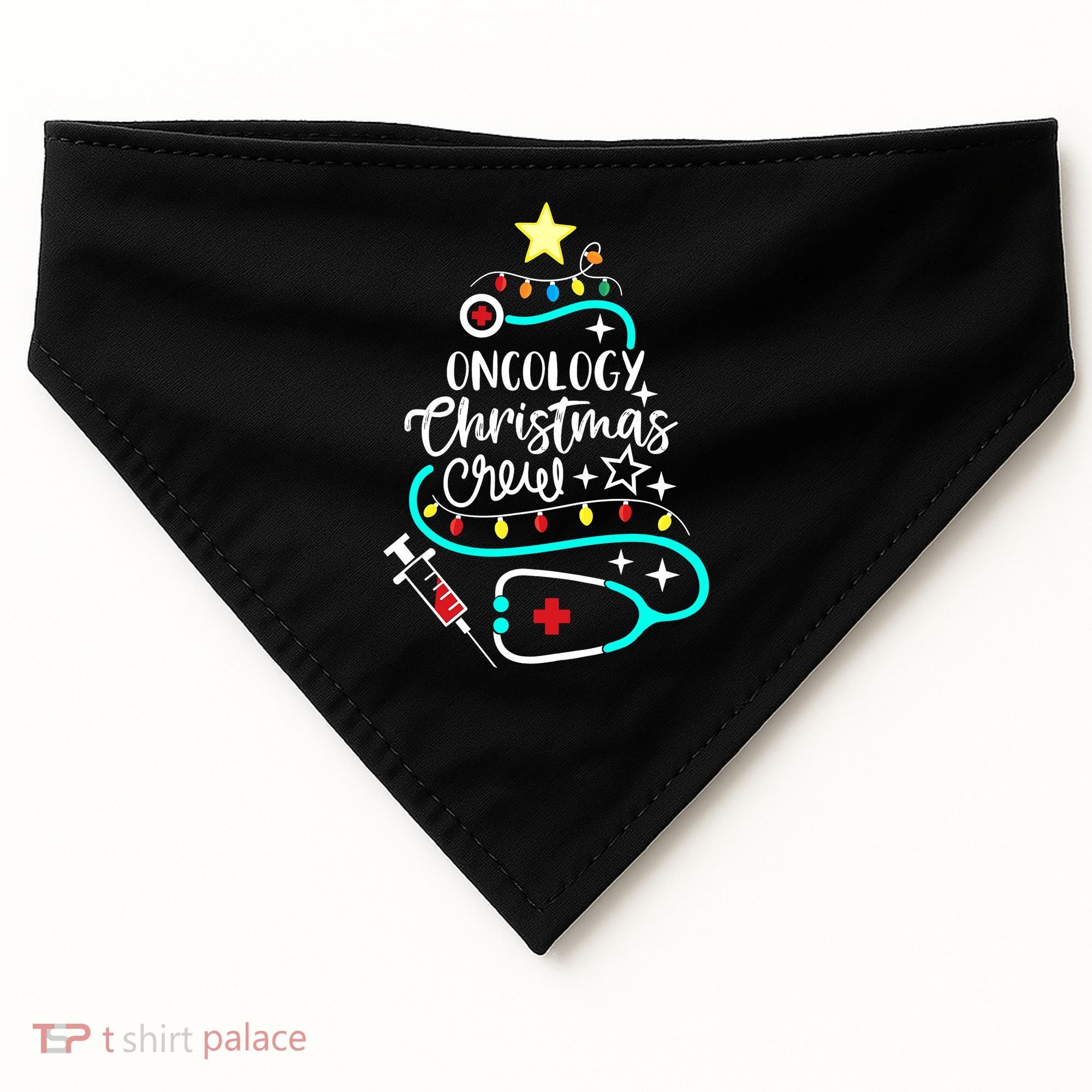 Oncology Christmas Crew Oncology Nurse Oncologist Secretary USA-Made Doggie Bandana