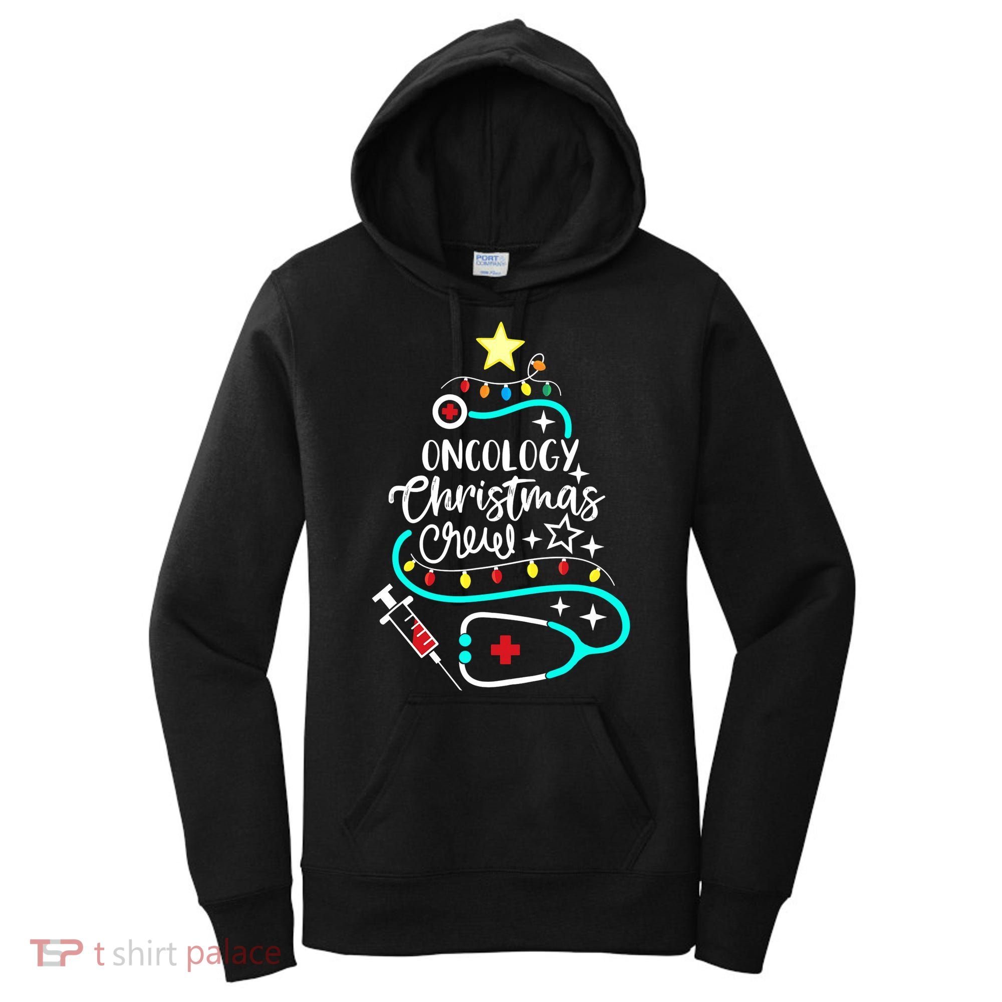 Oncology Christmas Crew Oncology Nurse Oncologist Secretary Women's Hoodie