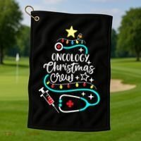 Oncology Christmas Crew Oncology Nurse Oncologist Secretary Golf Towel thumb 1