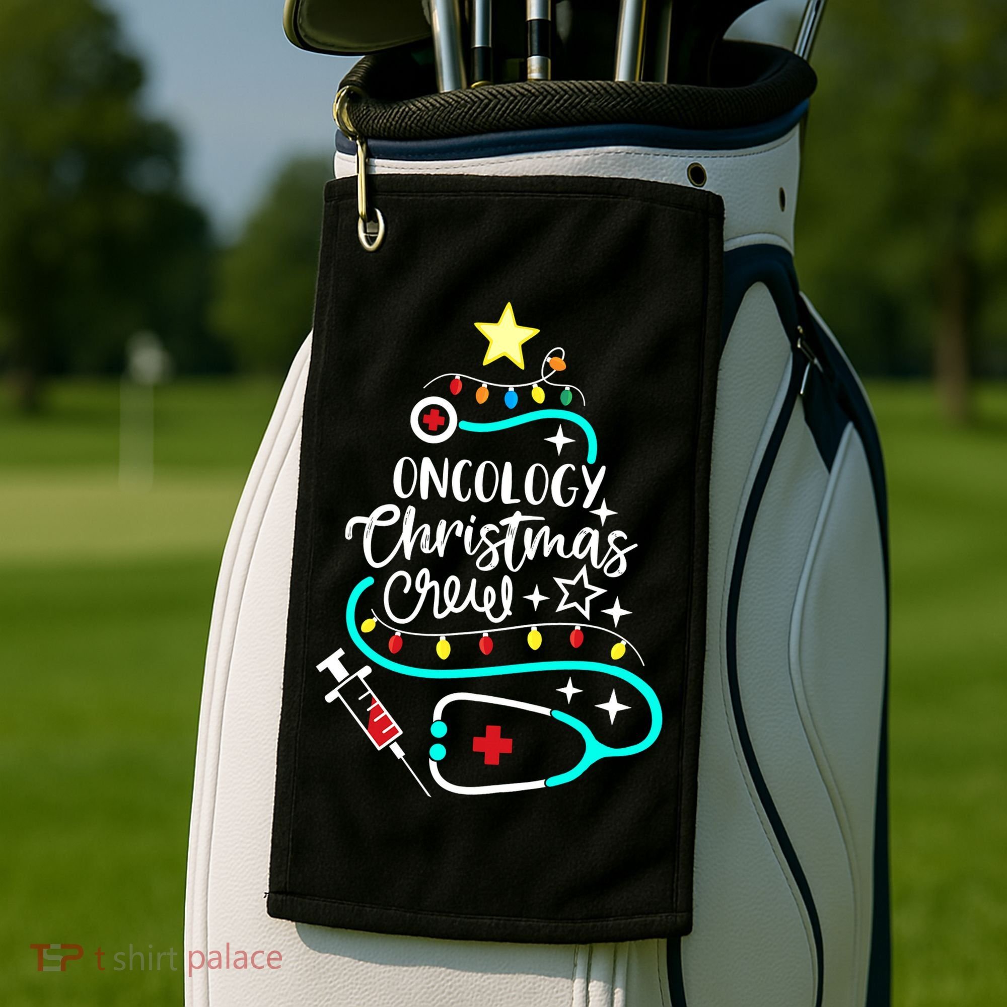 Oncology Christmas Crew Oncology Nurse Oncologist Secretary Golf Towel