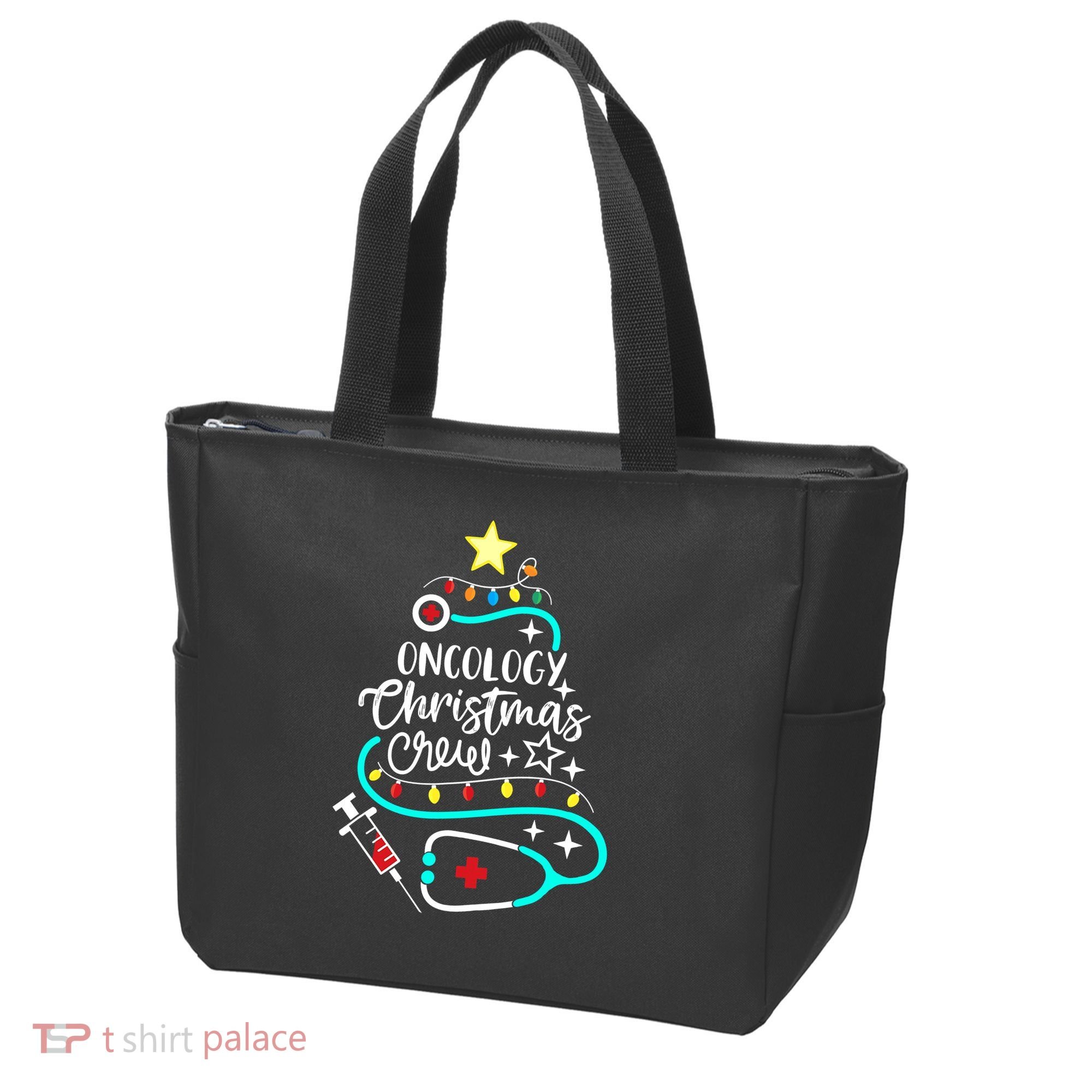 Oncology Christmas Crew Oncology Nurse Oncologist Secretary Tote Bag