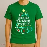 Oncology Christmas Crew Oncology Nurse Oncologist Secretary T-Shirt thumb 3