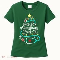 Oncology Christmas Crew Oncology Nurse Oncologist Secretary Women's T-Shirt thumb 0