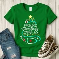 Oncology Christmas Crew Oncology Nurse Oncologist Secretary Women's T-Shirt thumb 3