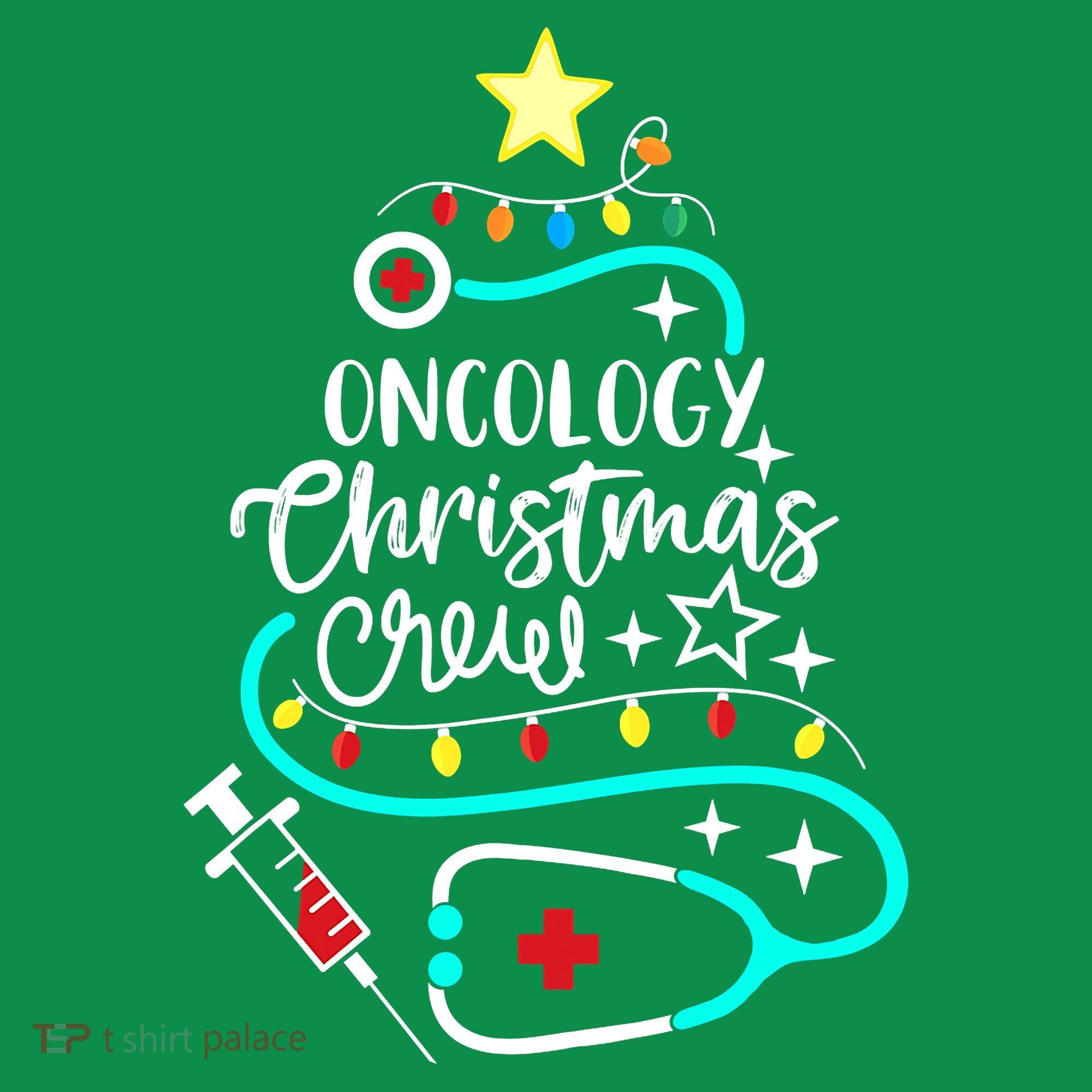 Oncology Christmas Crew Oncology Nurse Oncologist Secretary Women's T-Shirt