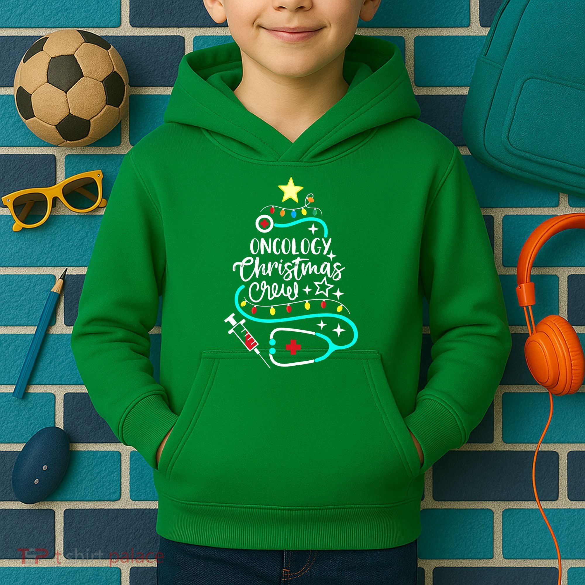 Oncology Christmas Crew Oncology Nurse Oncologist Secretary Kids Hoodie