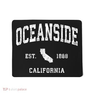 Oceanside California Ca Vintage Athletic Mousepad