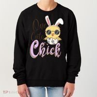 One Cute Chick With Glasses Funny Bunny Easter Day Women's Sweatshirt thumb 0