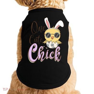 One Cute Chick With Glasses Funny Bunny Easter Day Doggie Tank
