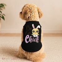 One Cute Chick With Glasses Funny Bunny Easter Day Doggie Tank thumb 2