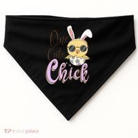 One Cute Chick With Glasses Funny Bunny Easter Day USA-Made Doggie Bandana thumb 0