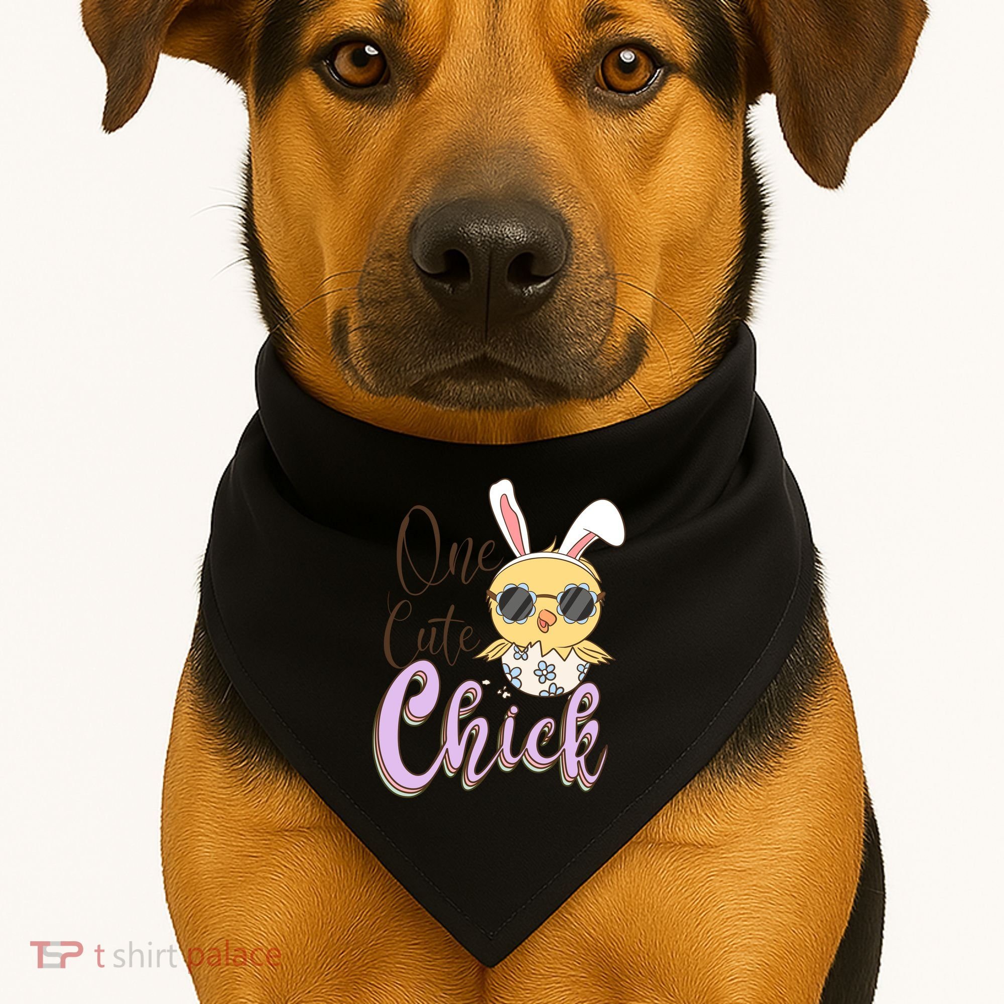 One Cute Chick With Glasses Funny Bunny Easter Day USA-Made Doggie Bandana