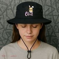 One Cute Chick With Glasses Funny Bunny Easter Day Bucket Hat thumb 3