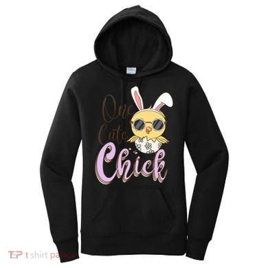 One Cute Chick With Glasses Funny Bunny Easter Day Women's Hoodie