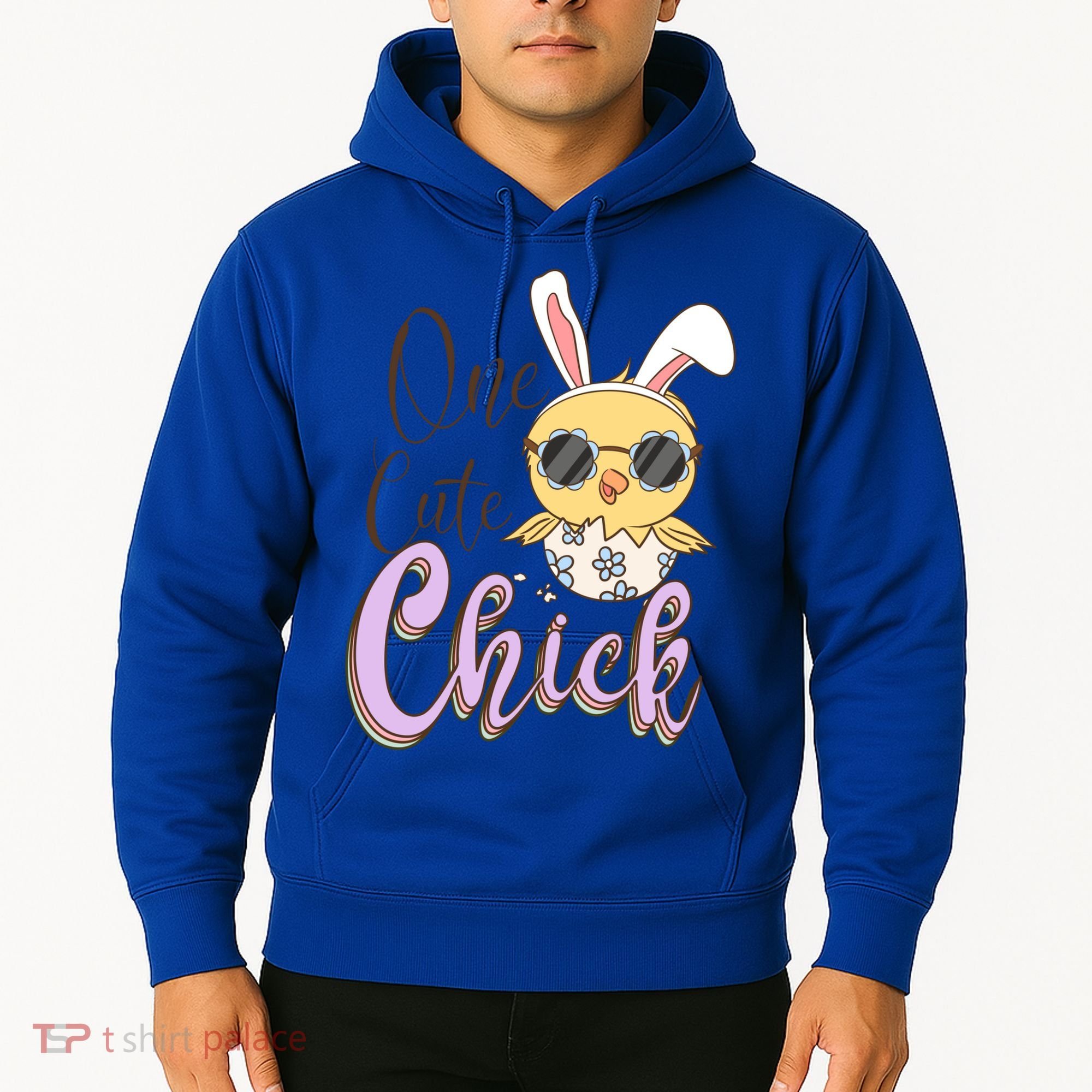 One Cute Chick With Glasses Funny Bunny Easter Day Hoodie
