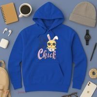 One Cute Chick With Glasses Funny Bunny Easter Day Hoodie thumb 3