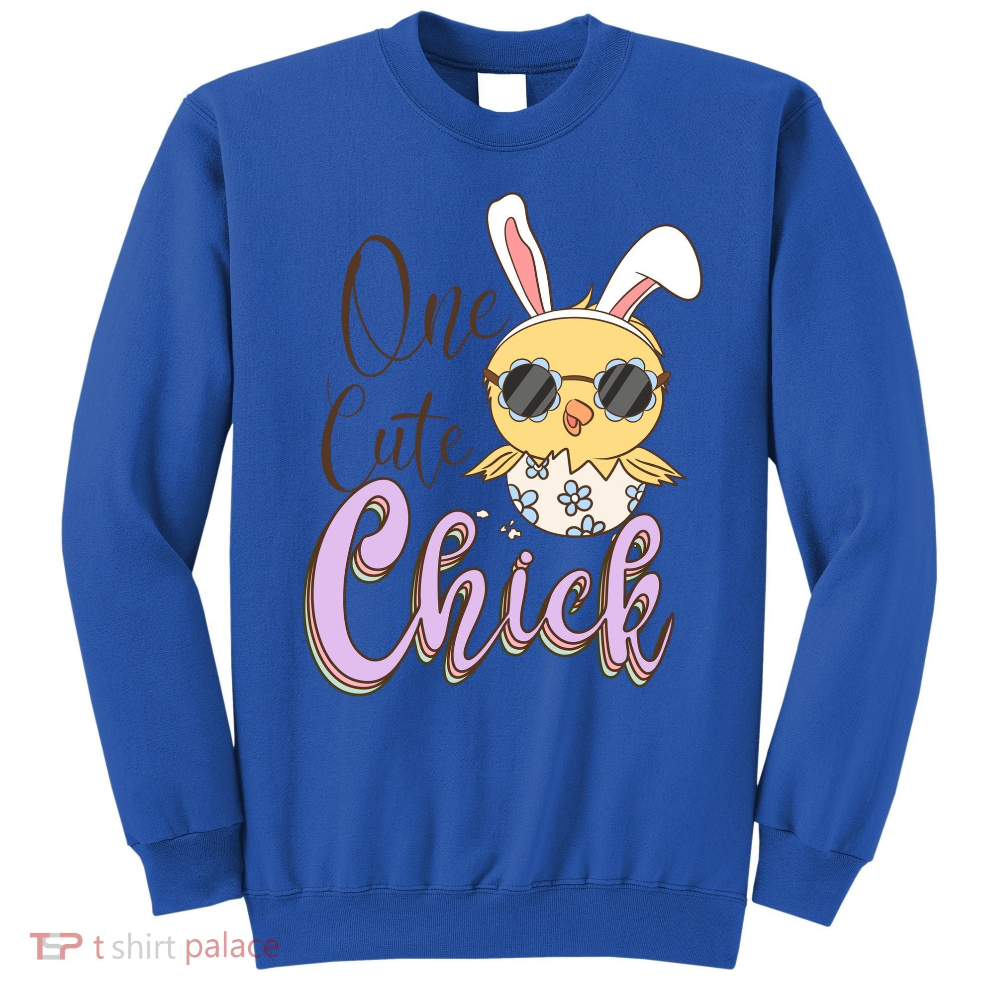 One Cute Chick With Glasses Funny Bunny Easter Day Sweatshirt