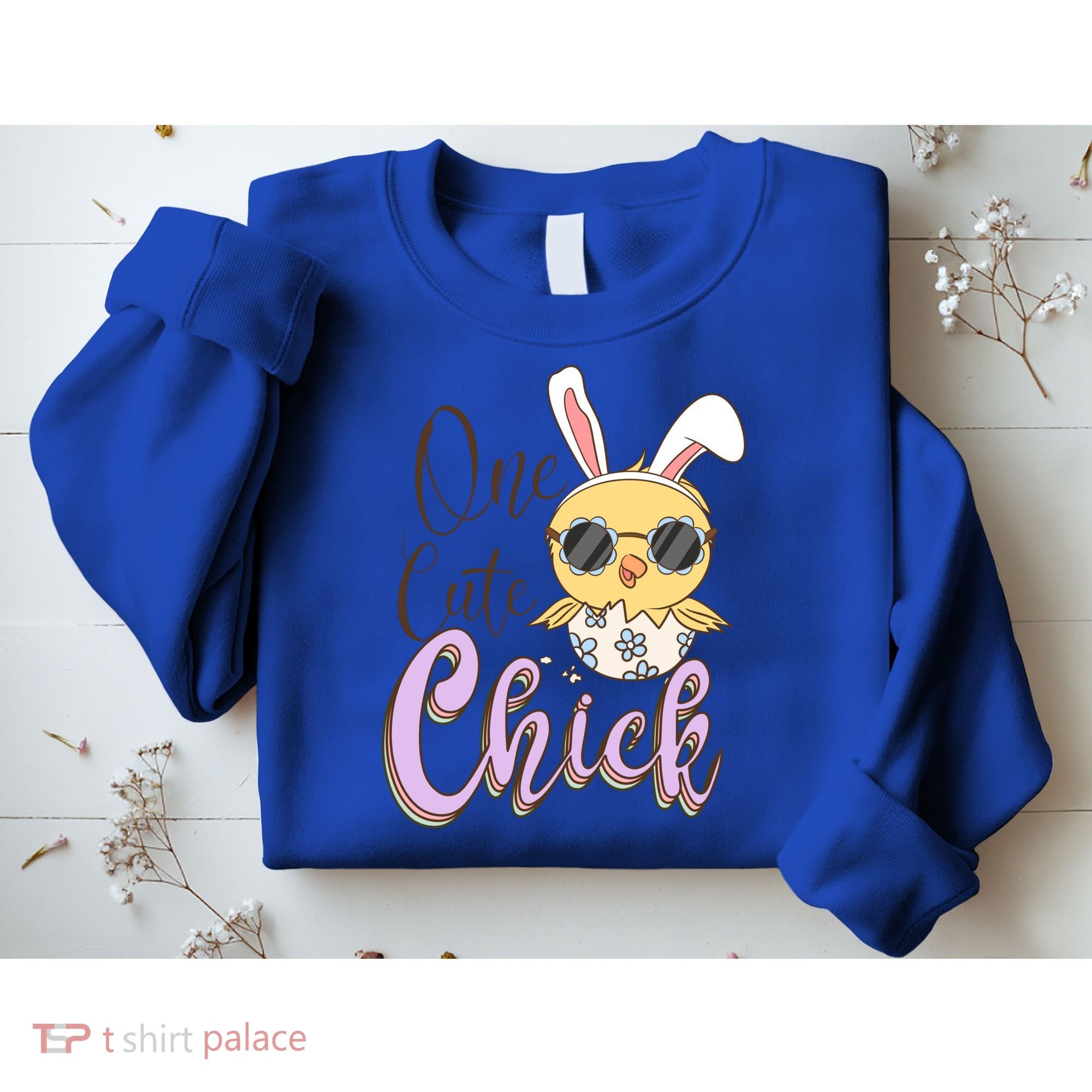 One Cute Chick With Glasses Funny Bunny Easter Day Sweatshirt