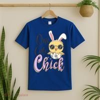 One Cute Chick With Glasses Funny Bunny Easter Day T-Shirt thumb 2